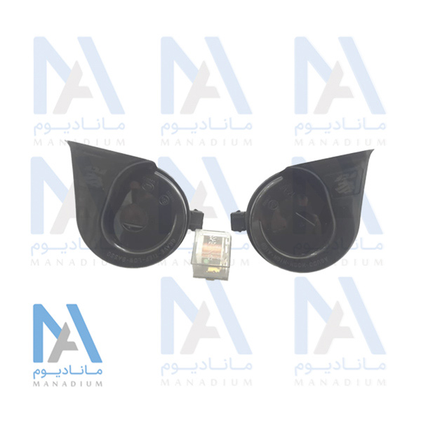 بوق 405 جفتی سوکت فابریک با رله 5 فیش شیشه ای و پایه  FCF