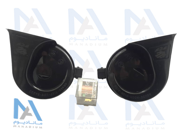 بوق 405 جفتی سوکت فابریک با رله 5 فیش شیشه ای و پایه  FCF